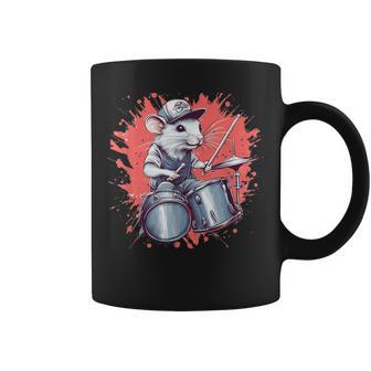 Costume Drôle De Batteur De Rat Blanc Pour Les Amateurs Deouris Et De Batterie Tasse - Cadeauxyz