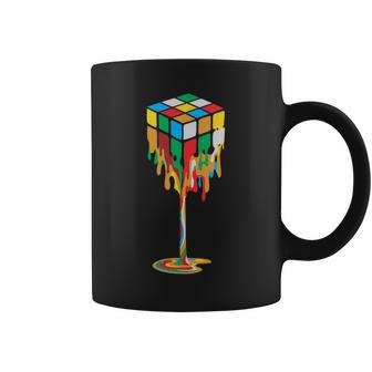 Couleurs Fondues Qui Font Tomber Les Cubes Rubik Tasse - Cadeauxyz