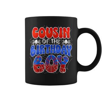 Cousin Of The Birthday Boy Costume Spider Web Birthday Party Coffee Mug - Monsterry
