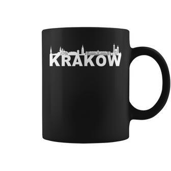 Cracovia Polonia Europa Ciudad Horizonteilueta Taza de café - Regaloses