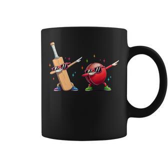 Cricket Bat Ball Dabbing Sunglasses Cricket Player Kids Boys Coffee Mug - Thegiftio UK