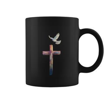 Croix Chrétienne Avec Colombe Religieux Tasse - Cadeauxyz