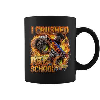 I Crushed Preschool Monster Truck Graduation Cap Boys Kids Coffee Mug | Mazezy