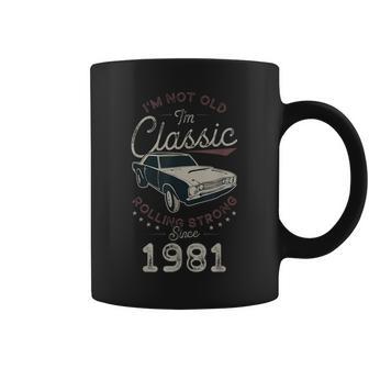 Cumpleaños 45 Años Nacido 1981 Coche Clásico Taza de café - Regaloses