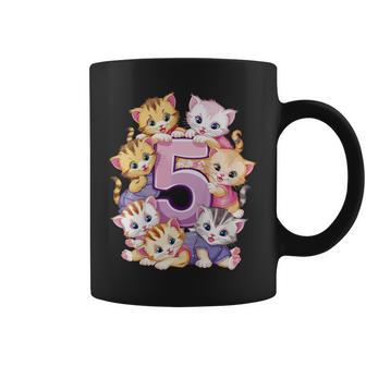 Cumpleaños De 5 Años Con Gatitos Para Niñas Taza de café - Regaloses