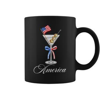 Cute 4Th Of July Usa American Flag Martini Cocktail Coffee Mug - Thegiftio UK