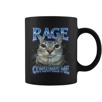 Cute Cat Rage Consumes Me Silly Staring Cat Meme Cat Coffee Mug - Thegiftio UK