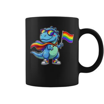 Cute Dinosaur Rainbow Lgbtq Gay Pride Dino Boys Toddler Kids Coffee Mug - Thegiftio UK