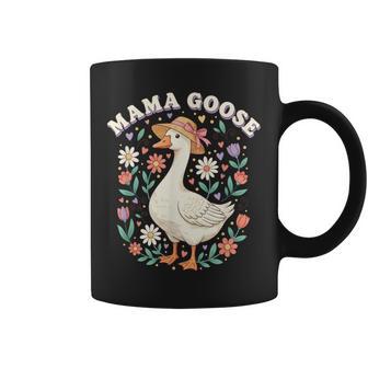 Cute Floral Mama Goose Coquette Mother's Day Silly Goose Coffee Mug - Thegiftio UK