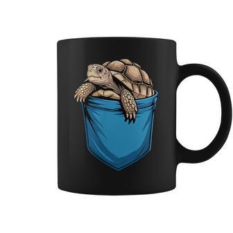 Cute Pocket Sulcata Tortoise Lovers Coffee Mug - Thegiftio UK