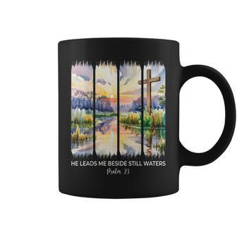 Cute Psalm 23 He Leads Me Beside Still Waters Christian Girl Coffee Mug - Thegiftio UK