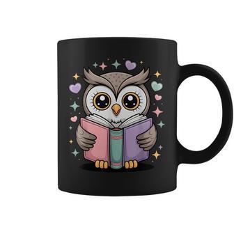 Cute Reading Owl Book Lover Teacher Librarian Bookworm Coffee Mug - Thegiftio UK