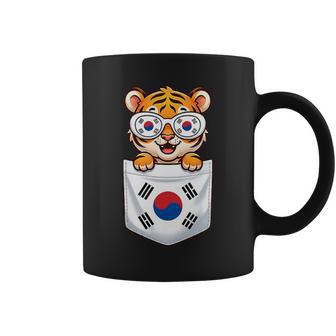 Cute South Korean Tiger Cub In Pocket With Sunglasses Coffee Mug - Thegiftio UK