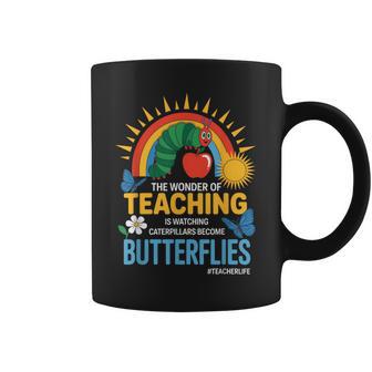 Cute Teacher The Wonder Of Teaching Is Watching Caterpillar Coffee Mug - Thegiftio UK