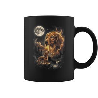 Dachshund Howling To The Moon Retro Vintage 90S Dog Coffee Mug - Thegiftio UK