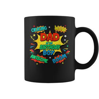 Dad Of The Birthday Boy Father Superhero Comic Party Coffee Mug - Thegiftio