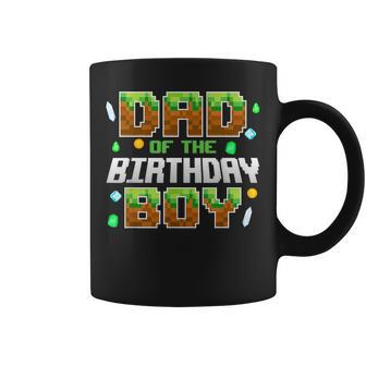 Dad Of The Birthday Boy Birthday Party Gamer Pixel Number Coffee Mug - Monsterry