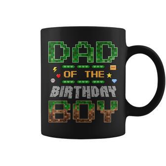 Dad Of The Birthday Boy Pixel Gamer Family Love Coffee Mug - Monsterry