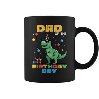 Dad Of Birthday Boy Trex Dino Bday Party Family Matching Men Coffee Mug | Seseable UK