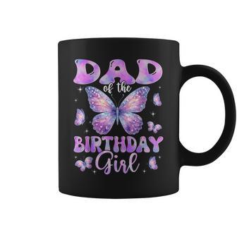 Dad Of The Birthday Girl Butterfly Family Matching Coffee Mug - Thegiftio UK