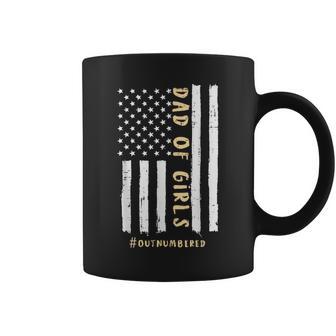 Dad Of Girls Outnumbered Us Flag Fathers Day Papa Men Coffee Mug - Thegiftio UK