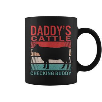 Daddy's Cattle Checking Buddy Custom Daddy Kids Farm Baby Coffee Mug - Thegiftio UK