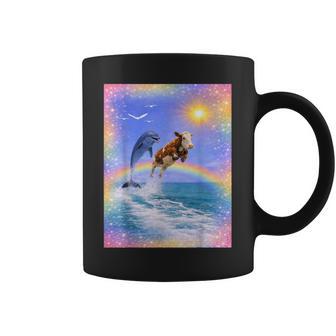 Dauphin Etache Arc-En-Ciel Meme Tasse - Cadeauxyz