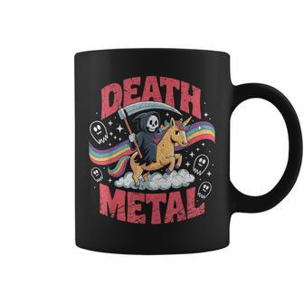 Death Metal Musique Faucheuse Licorne Arc-En-Ciel Fun Tasse - Cadeauxyz