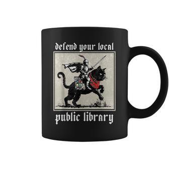 Defend Your Local Public Library Cat Knight Reader Women Coffee Mug - Thegiftio UK