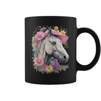 Derby Horse With Pink Sun Hat Women's Horse Racing Coffee Mug - Thegiftio UK