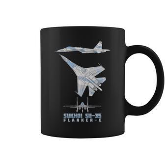 Diagrama Del Avión De Combate Rusoukhoiu-35 Manga Larga Taza de café - Regaloses