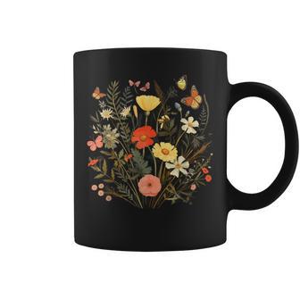 Dibujo De Floresilvestres Con Mariposas Taza de café - Regaloses
