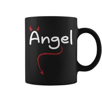 Disfraz De Ángel Diablo Para Pareja Amor Divertido Ángel Taza de café - Regaloses