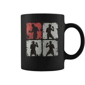 Divertido Collage De Boxeo Retro Para Hombres Entrenadores Y Boxeadores Juveniles Taza de café - Regaloses