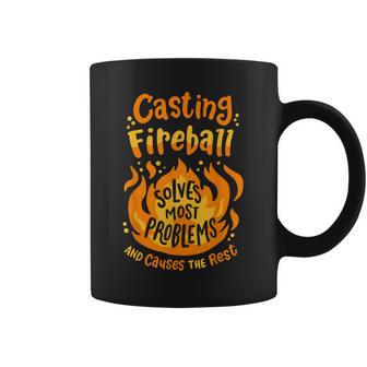 Divertido Rpg Gamer Nerd Casting Fireball Resuelve La Mayoría De Los Problemas Taza de café - Regaloses