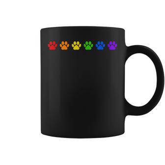Dog Paw Lgbtq Rainbow Flag Gay Pride Ally Dog Lover Owner Coffee Mug - Thegiftio UK