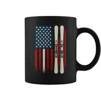 Downhill Ski Team 4Th Of July Usa American Flag Skiing Skier Coffee Mug - Thegiftio UK