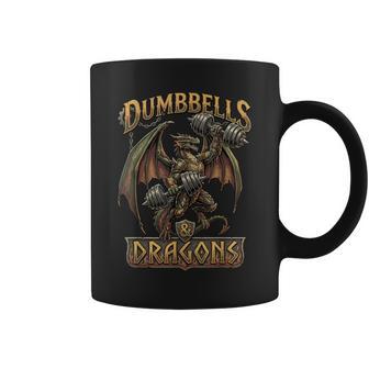 Dumbbells And Dragons Fantasy Gym Gamer Workout Coffee Mug - Thegiftio