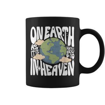 On Earth As It Is In Heaven Retro Religious Christian Coffee Mug - Thegiftio UK