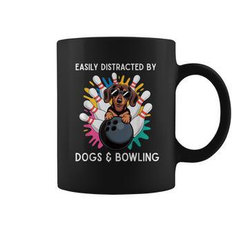 Easily Distracted By Dogs And Bowling Bowler Animal Coffee Mug - Thegiftio UK