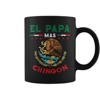 El Papa Mas Chingon Mexican Flag Eagle Fathers Day Dad Men Coffee Mug - Monsterry UK