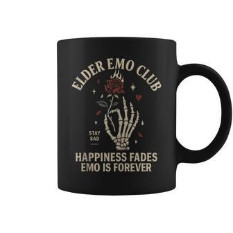 Elder Emo Club Happiness Fades Emo Forever Skeleton Hand Coffee Mug - Thegiftio UK