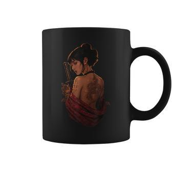 Élégant Tatouage De Geisha Dragonamouraï Tasse - Cadeauxyz