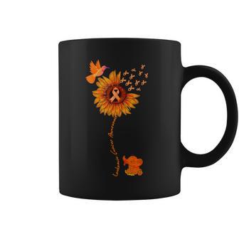 Elephant Sunflower Orange Ribbon Leukemia Cancer Awareness Coffee Mug - Monsterry