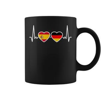 España Alemania Latido Bandera Alemana Español Taza de café - Regaloses