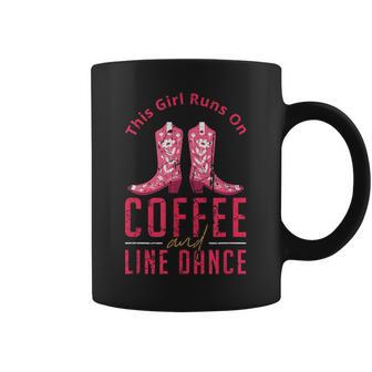 Esta Chica Corre En Café Y Línea Danza Línea Bailando Taza de café - Regaloses