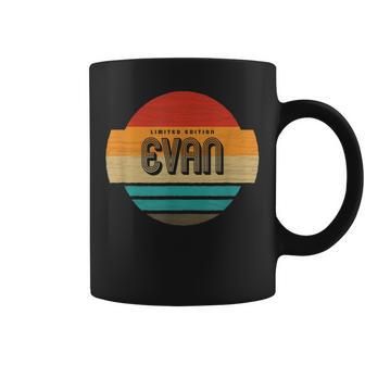 メンズ Evan 名称 レトロ・ヴィンテージ・サンセット 限定版 コーヒーマグ - Kawaiitshirt