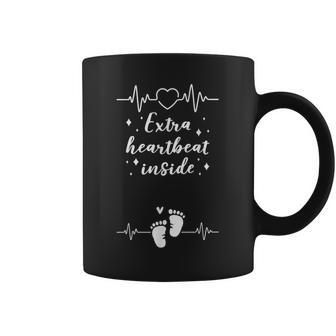 Extra Heartbeat Inside Futura Madre Embarazada Mamá Taza de café - Regaloses