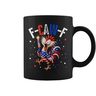 F-Caw-F Patriotic Rooster 4Th Of July American Flag Coffee Mug - Thegiftio UK