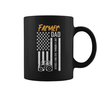 Farmer Dad Like Normal Only Cooler Us Flag Fathers Day Papa Coffee Mug - Thegiftio UK